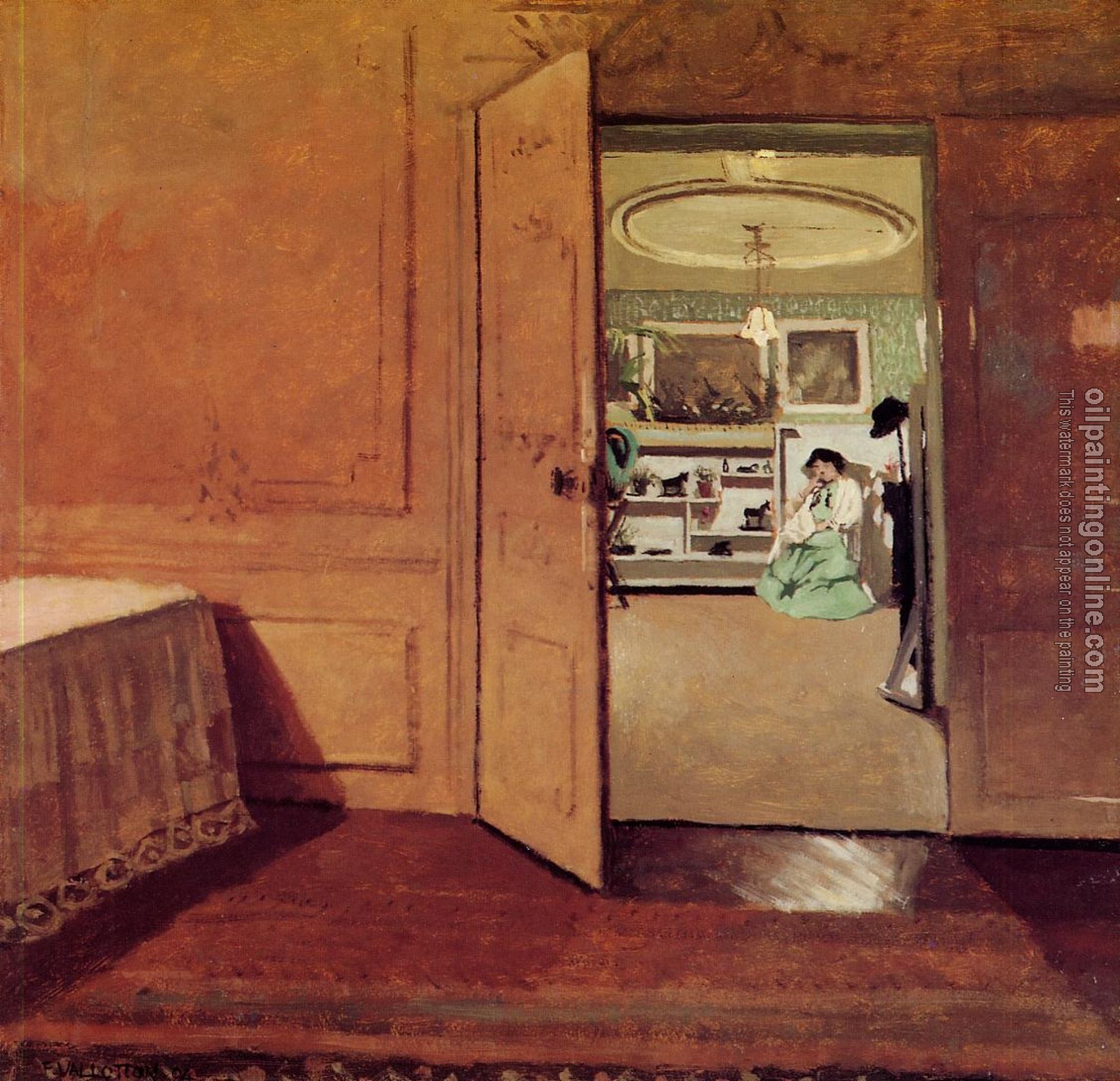 Felix Vallotton - Interior, Vestibule by Lamplight